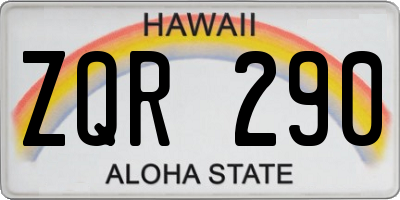 HI license plate ZQR290