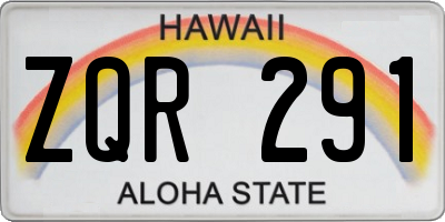 HI license plate ZQR291