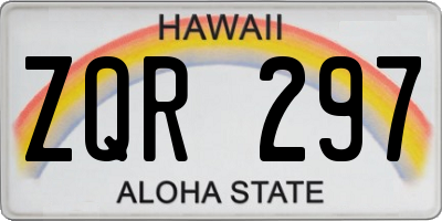 HI license plate ZQR297