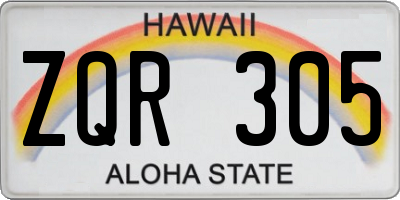 HI license plate ZQR305
