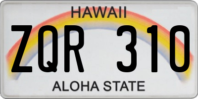 HI license plate ZQR310