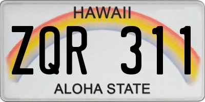 HI license plate ZQR311