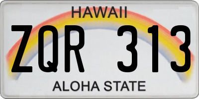 HI license plate ZQR313