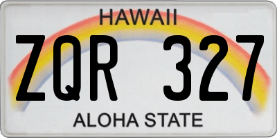 HI license plate ZQR327