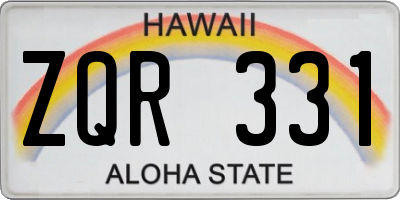 HI license plate ZQR331
