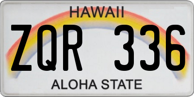 HI license plate ZQR336