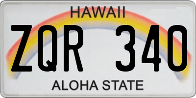 HI license plate ZQR340