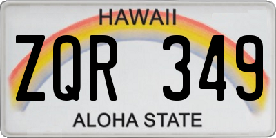 HI license plate ZQR349