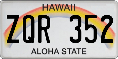 HI license plate ZQR352