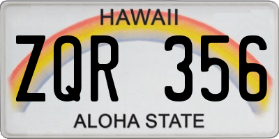 HI license plate ZQR356