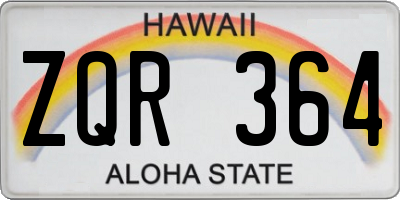 HI license plate ZQR364