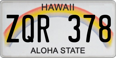 HI license plate ZQR378