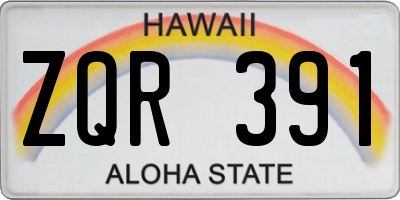 HI license plate ZQR391