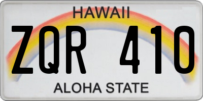 HI license plate ZQR410
