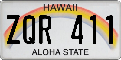 HI license plate ZQR411