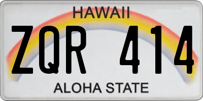 HI license plate ZQR414