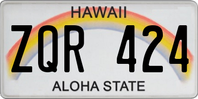 HI license plate ZQR424