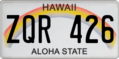 HI license plate ZQR426