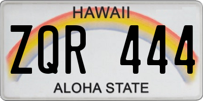 HI license plate ZQR444