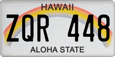 HI license plate ZQR448