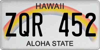 HI license plate ZQR452