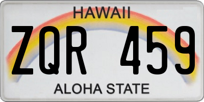 HI license plate ZQR459