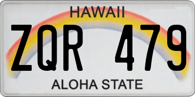 HI license plate ZQR479