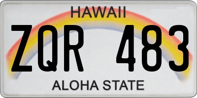 HI license plate ZQR483