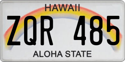 HI license plate ZQR485