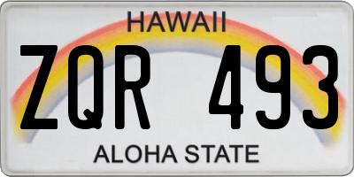 HI license plate ZQR493