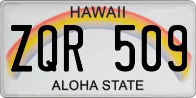 HI license plate ZQR509