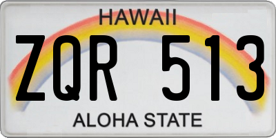 HI license plate ZQR513