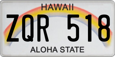 HI license plate ZQR518