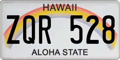 HI license plate ZQR528