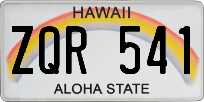HI license plate ZQR541