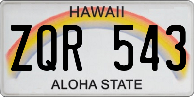 HI license plate ZQR543