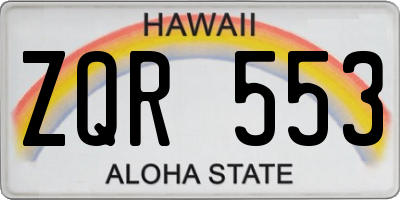 HI license plate ZQR553
