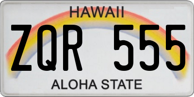 HI license plate ZQR555