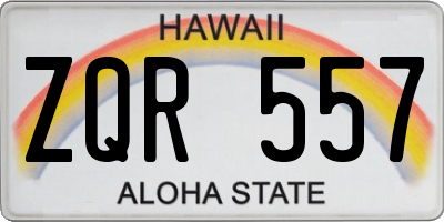 HI license plate ZQR557