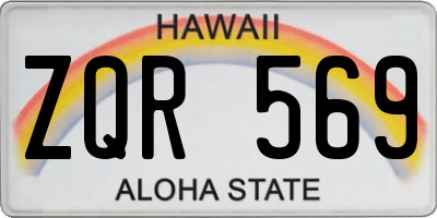 HI license plate ZQR569