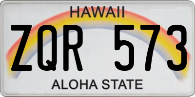 HI license plate ZQR573
