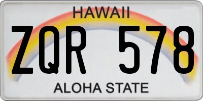 HI license plate ZQR578
