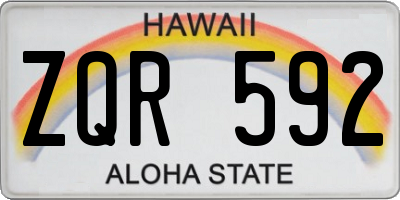 HI license plate ZQR592