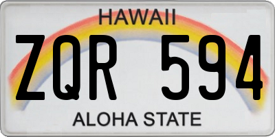 HI license plate ZQR594