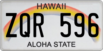 HI license plate ZQR596