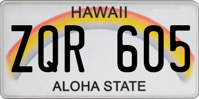 HI license plate ZQR605