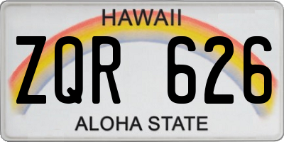 HI license plate ZQR626