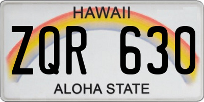 HI license plate ZQR630