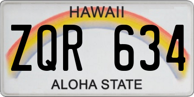 HI license plate ZQR634