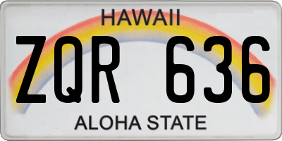 HI license plate ZQR636